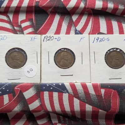 1920-P, D, & S Lincoln Wheat Cents