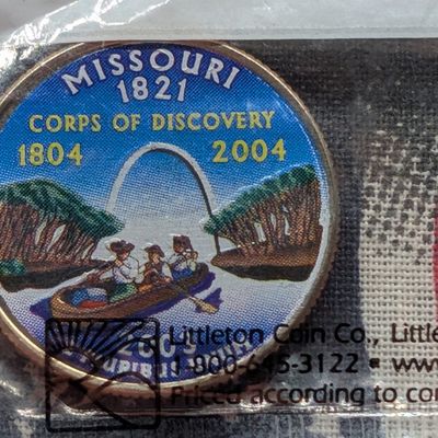 2003-D Colorized Missouri Washington Quarter in Littleton Package