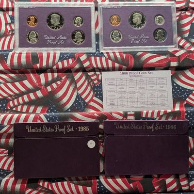 1985-S & 1986-S U.S. Mint Proof Sets in OGP