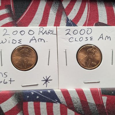 2000 Wide AM & 2000 Close AM Lincoln Memorial Cents - Wide AM Is Rare