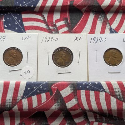 1929-P, D, & S Lincoln Wheat Cents