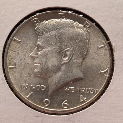 1964 Kennedy Half Dollar, 90% Silver