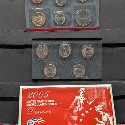 2005-D Only U.S. Mint Uncirculated Coin Set with State Quarters and Sacagawea Dollar In OGP