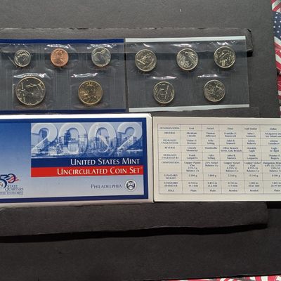 2002-P Only U.S. Mint Uncirculated Coin Set with State Quarters and Sacagawea Dollar In OGP w/COA