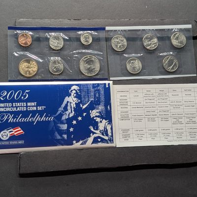 2005-P Only U.S. Mint Uncirculated Coin Set with State Quarters and Sacagawea Dollar In OGP w/ COA
