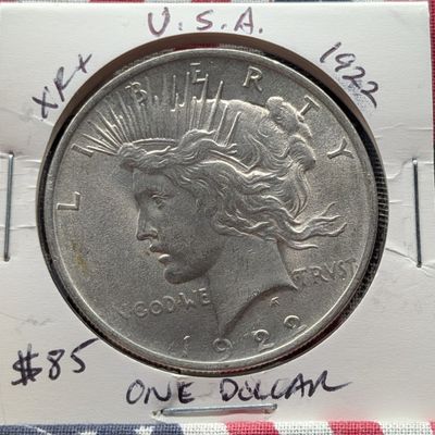 1922 Peace 90% Silver Dollar
