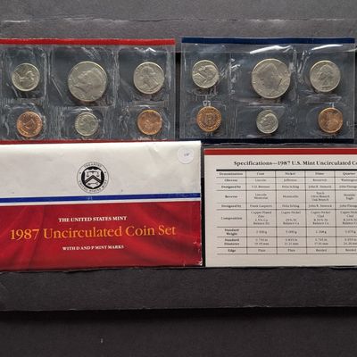 1987 P&D Uncirculated US Mint Set in OGP w/ COA