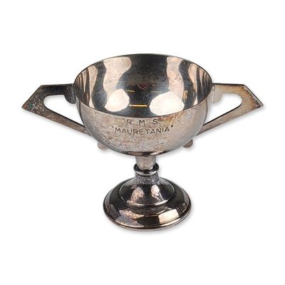 Cunard Ocean Liner RMS Mauretania Silver Plated Souvenir Loving Cup
