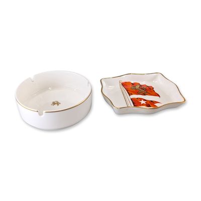 2pc Royal Doulton and Crown Staffordshire for Cunard White Star Ocean Line Pin & Ashtray