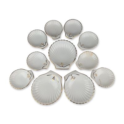 11pc Foley Bone China for Cunard Steamship Shell-Form Dishes