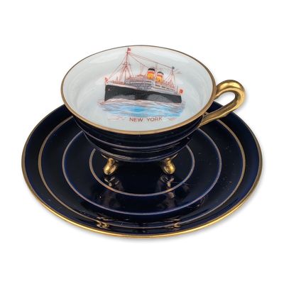 Graf von Henneberg Ilmenau Cobalt Porcelain Teacup and Saucer