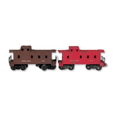 Two Lionel 6017 O-Gauge Cabooses