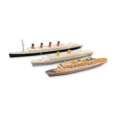 3pc Ocean Liner Miniature Ship Die Cast Models