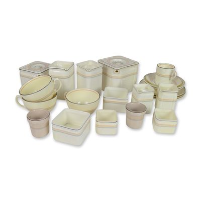 22pc Foley Art Deco Cunard Tea Service, Last Set of Queen Elizabeth Ocean Liner
