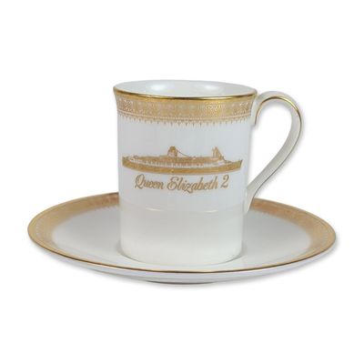 Royal Doulton Bone China Ritz QE2 Cup and Saucer