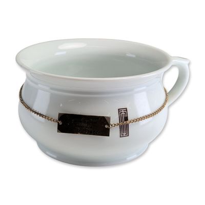 Antique French Line SS Ile de France Chamber Pot GDA Limoges Ocean Liner Porcelain