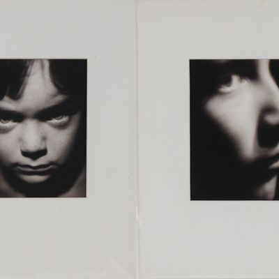 William Ropp, French 1960-, Two Children Faces, Gelatin Silver Prints