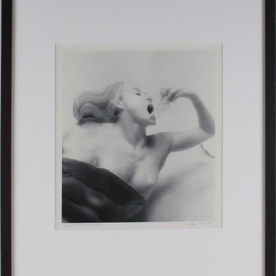 Sale Photo Thumbnail #110: Lynn Bianchi, American 1944-, Spaghetti Eater I, Silver Gelatin Print Bathed in Gold