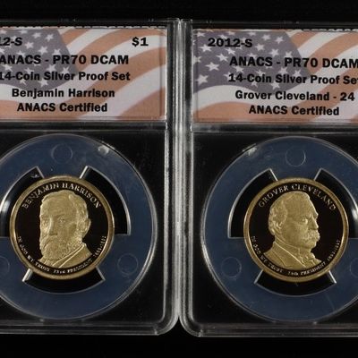(4) 2012-S PRESIDENTAL DOLLARS ANACS PR70 DCAM