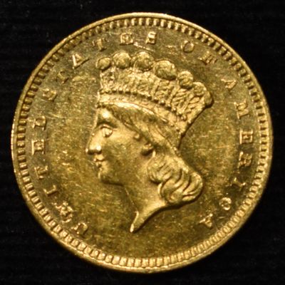 Sale Photo Thumbnail #438: 1862 $1 GOLD TYPE-3 CH BU PL