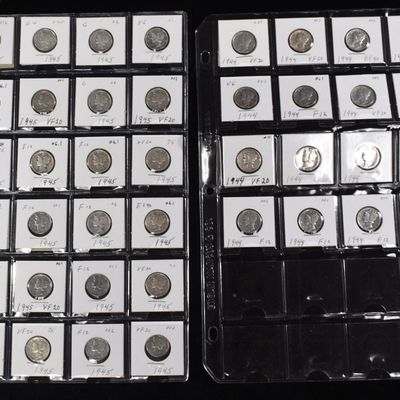 Sale Photo Thumbnail #306: (50) 90% SILVER MERCURY DIMES