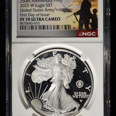 2025 W AMERICAN SILVER EAGLE PF 70 ULTRA CAMEO NGC