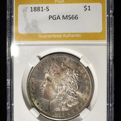 Sale Photo Thumbnail #178: 1881-S MORGAN DOLLAR PGA SUPERB GEM BU