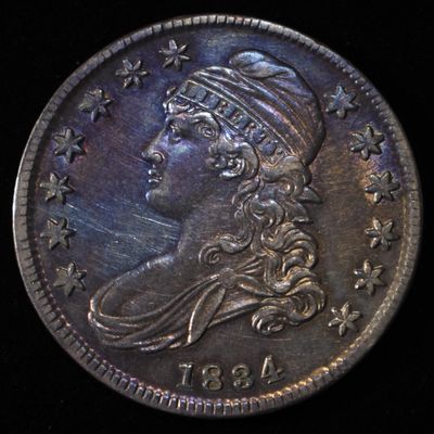 Sale Photo Thumbnail #167: 1834 CAPPED BUST 50C NICE UNC GREAT IRRIDESCENT