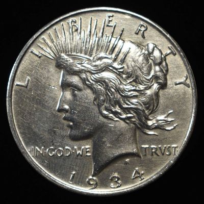 Sale Photo Thumbnail #222: 1934-D PEACE DOLLAR CH BU SOME OLD CLEANING