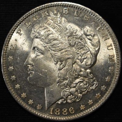 Sale Photo Thumbnail #184: 1886 MORGAN DOLLAR NICE BU PL