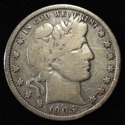 1905 BARBER HALF DOLLAR FINE