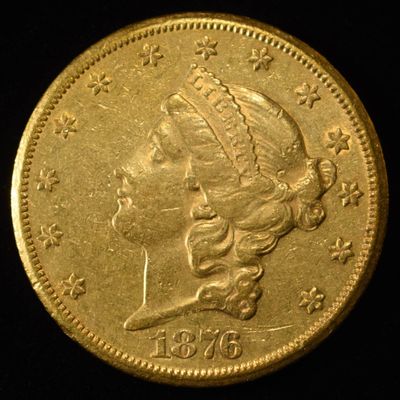 Sale Photo Thumbnail #450: 1876-CC $20 LIBERTY GOLD CH AU/UNC