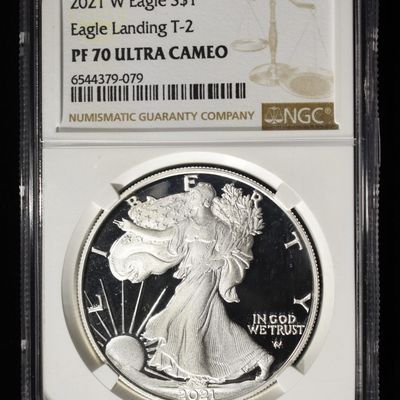 Sale Photo Thumbnail #382: 2021-W T-2 PROOF SILVER EAGLE NGC PF70 ULTRA CAMEO