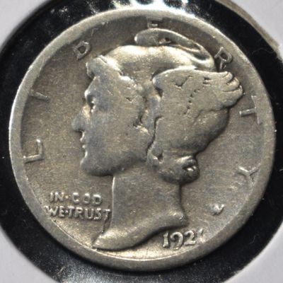 Sale Photo Thumbnail #161: 1921-D MERCURY DIME