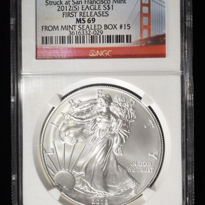 Sale Photo Thumbnail #228: 2012(S) AMERICAN SILVER EAGLE NGC MS69