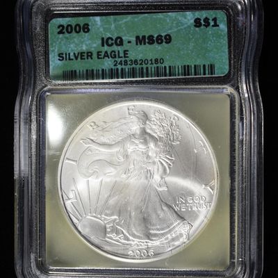 Sale Photo Thumbnail #379: 2006 AMERICAN SILVER EAGLE  ICG MS69