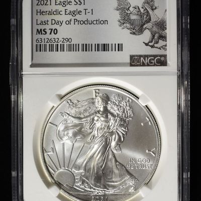 Sale Photo Thumbnail #381: 2021 AMERICAN SILVER EAGLE NGC MS70