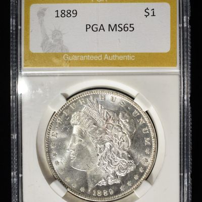Sale Photo Thumbnail #185: 1889 MORGAN DOLLAR PGA GEM BU