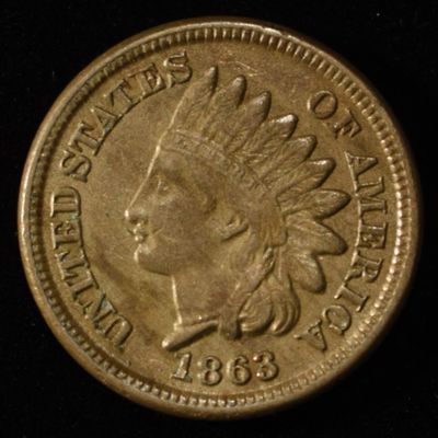 Sale Photo Thumbnail #138: 1863 INDIAN HEAD CENT AU/BU