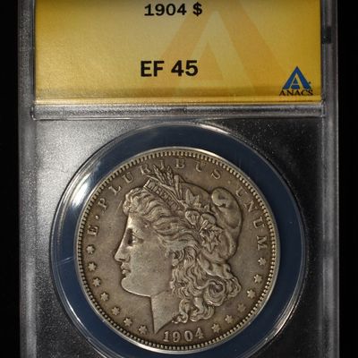 Sale Photo Thumbnail #203: 1904 MORGAN DOLLAR EF 45 ANACS