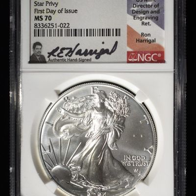 Sale Photo Thumbnail #386: 2024(P) AMERICAN SILVER EAGLE NGC MS70 STAR PRIVY