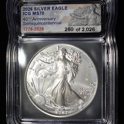 Sale Photo Thumbnail #389: 2026 AMERICAN SILVER EAGLE ICG MS70