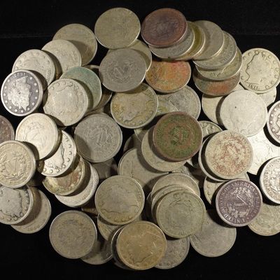 Sale Photo Thumbnail #112: (75) 'V' NICKELS