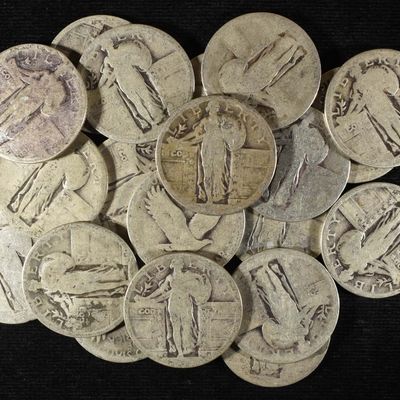 Sale Photo Thumbnail #115: (20) STANDING LIBERTY QUARTERS