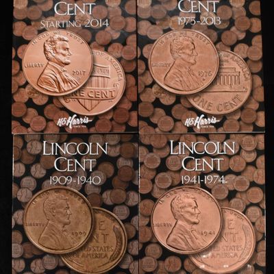 Sale Photo Thumbnail #303: (4) LINCOLN CENT H.E. HARRIS ALBUMS