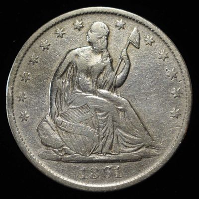 1861-O LIBERTY SEATED HALF DOLLAR CLEANED