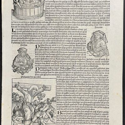 Schedel, pub. 1493 - Persecution of the Apostles & Religious & Historic Figures