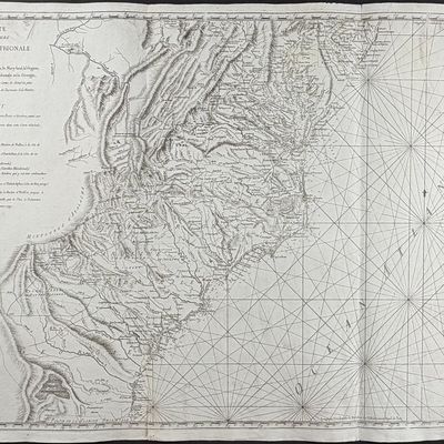 Sartine & Brun - Map of the East Coast of North America from New Jersey, Pennsylvania, to Virignias, Carolinas, & Georgia