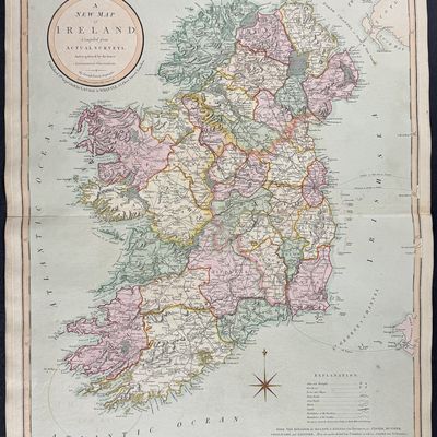 Laurie & Whittle - Map of Ireland [Ireland, divided into Provinces and Counties, with the Post Roads, &c. by Joseph Enouy]