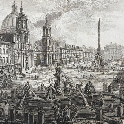 Piranesi, Folio - View of Piazza Navona, built over the ruins of the Circus Agonalis [Veduta di Piazza Navona sopra le rovine del Circo...